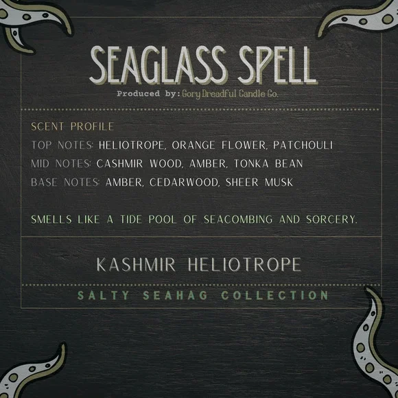 Sea Glass Spell - Wax Melt Brittle Kashmir Woods Helioptrope Black Pepper Scent - Picture 2 of 6